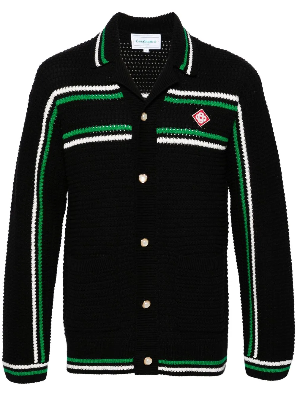 Casablanca - Cardigan black rayé