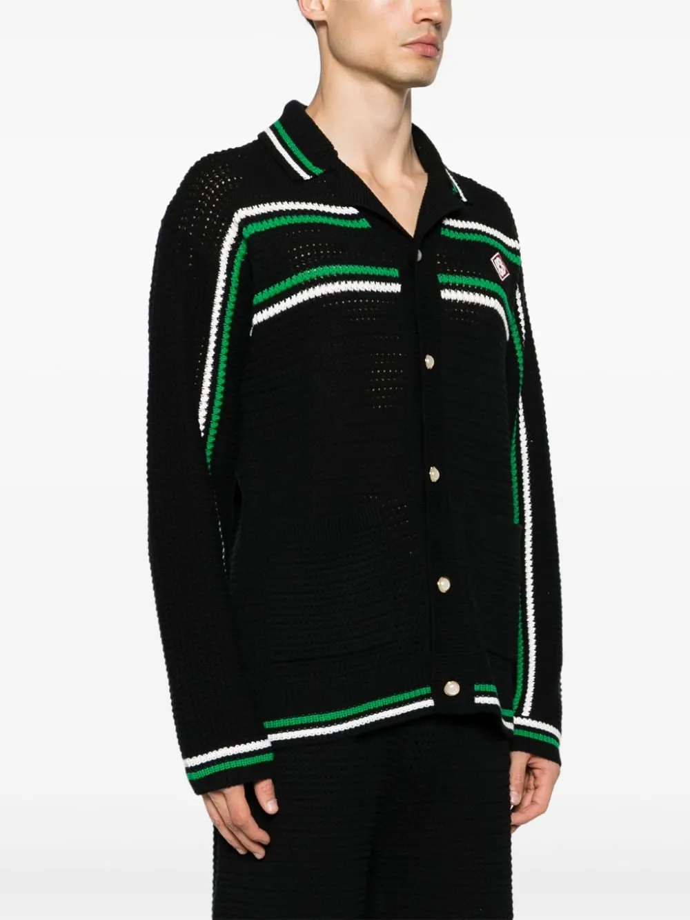 Casablanca - Cardigan black rayé