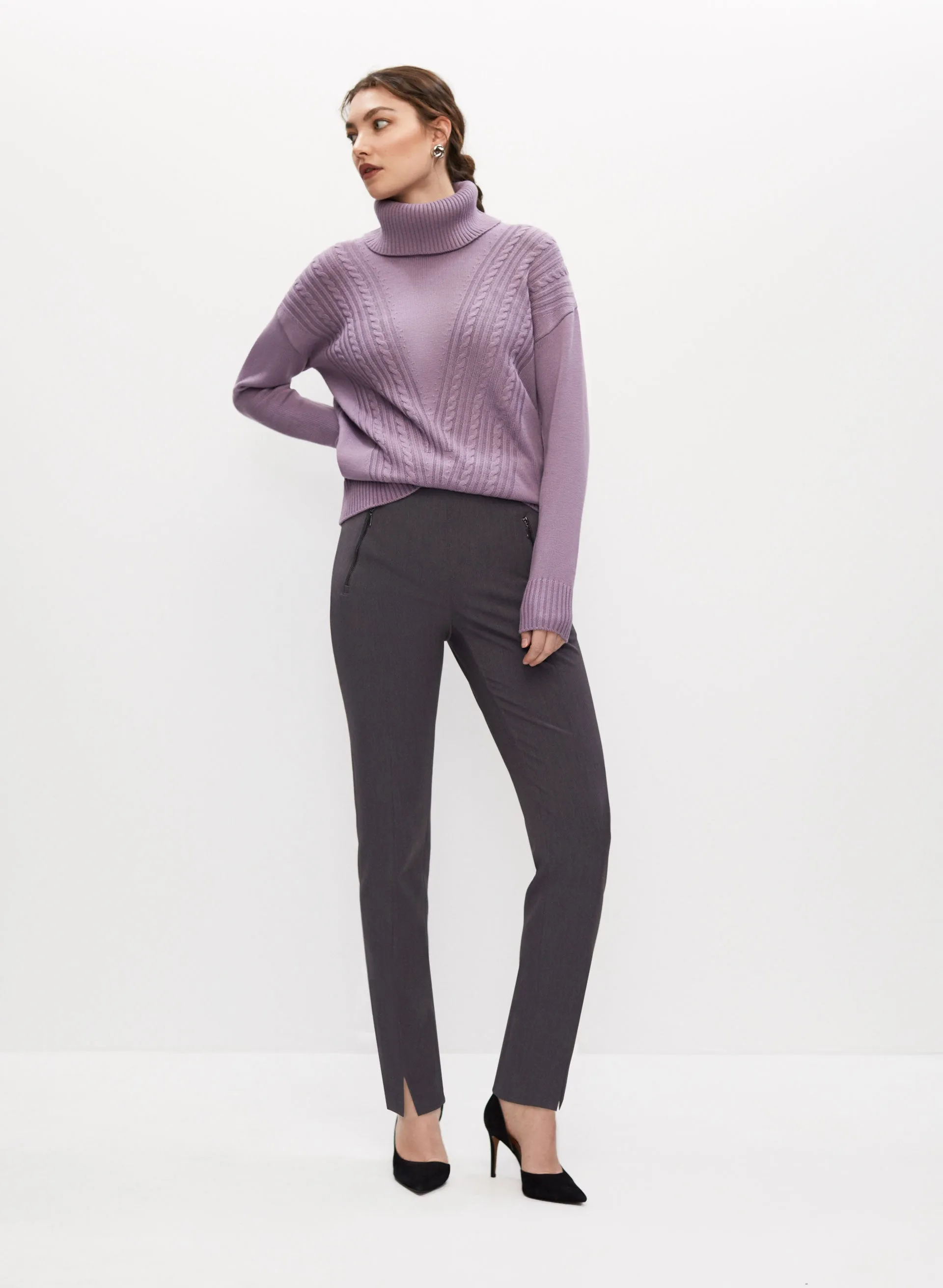 Cashmere Blend Cable Knit Sweater