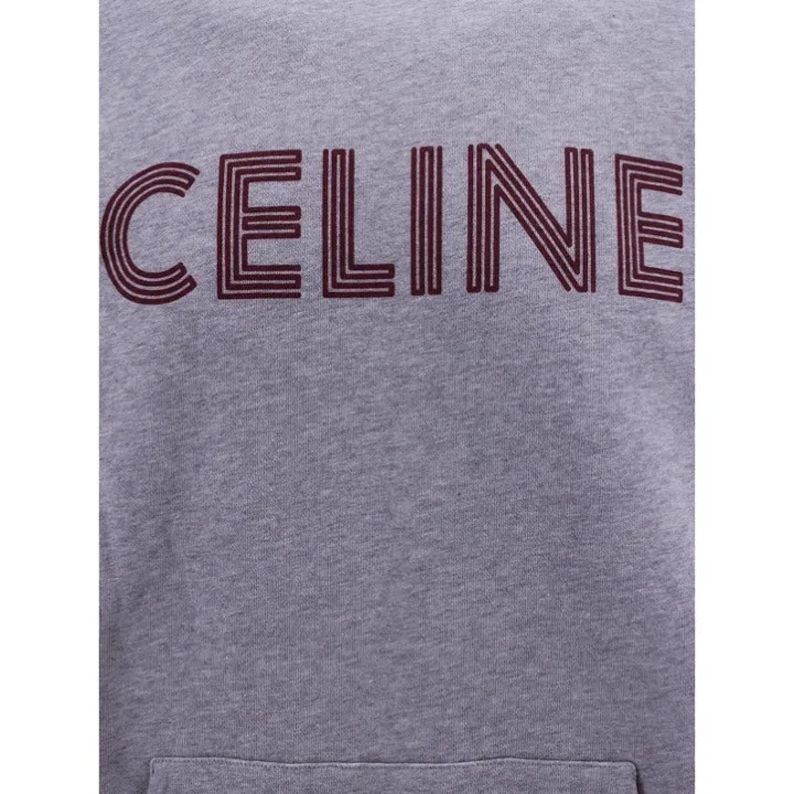 CELINE  |Pullovers Long Sleeves Plain Cotton Oversized Logo Luxury