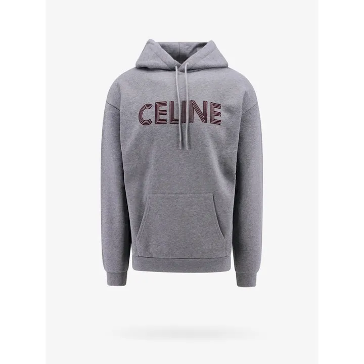 CELINE  |Pullovers Long Sleeves Plain Cotton Oversized Logo Luxury