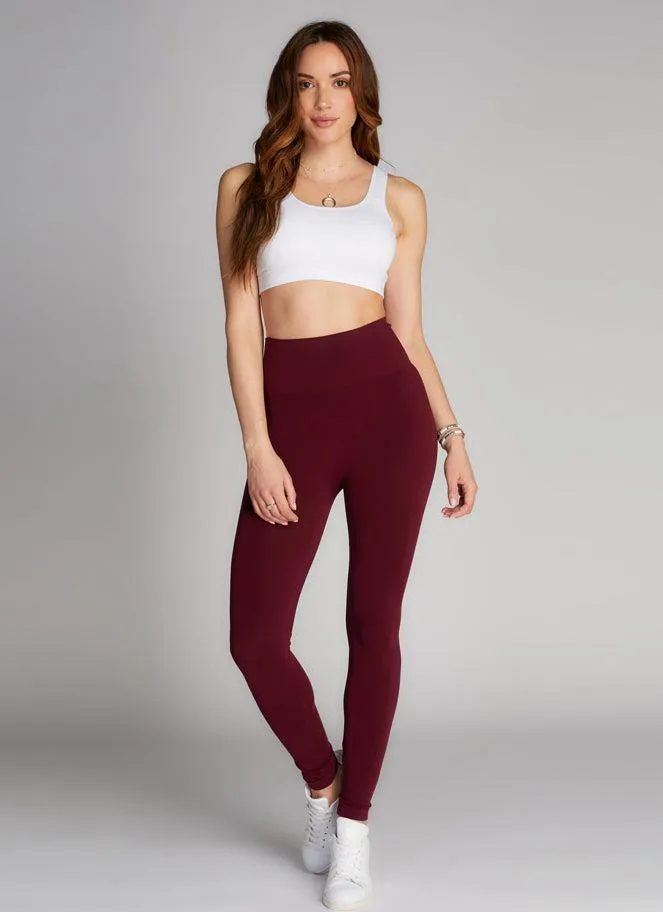 C'est Moi Bamboo High Waisted Legging In Bordeaux