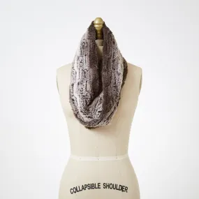 Chinchilla in Brown Luxury Faux Fur Infinity Scarf