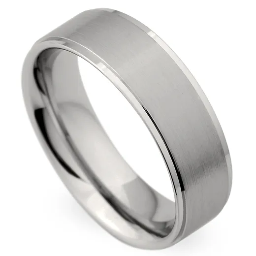 Christian Bauer Men's 18K White Gold Brushed Wedding Band Ring