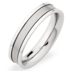 Christian Bauer Men's 5.5mm White Gold Brushed Wedding Ring Band