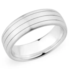 Christian Bauer Men's White Gold Brushed Wedding Band 14K 7mm