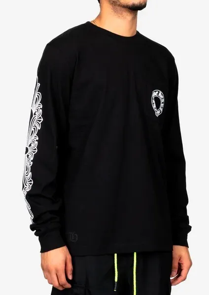 CHROME HEARTS  |Street Style Long Sleeves Cotton Long Sleeve T-shirt Logo