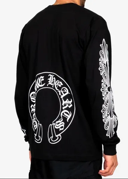 CHROME HEARTS  |Street Style Long Sleeves Cotton Long Sleeve T-shirt Logo