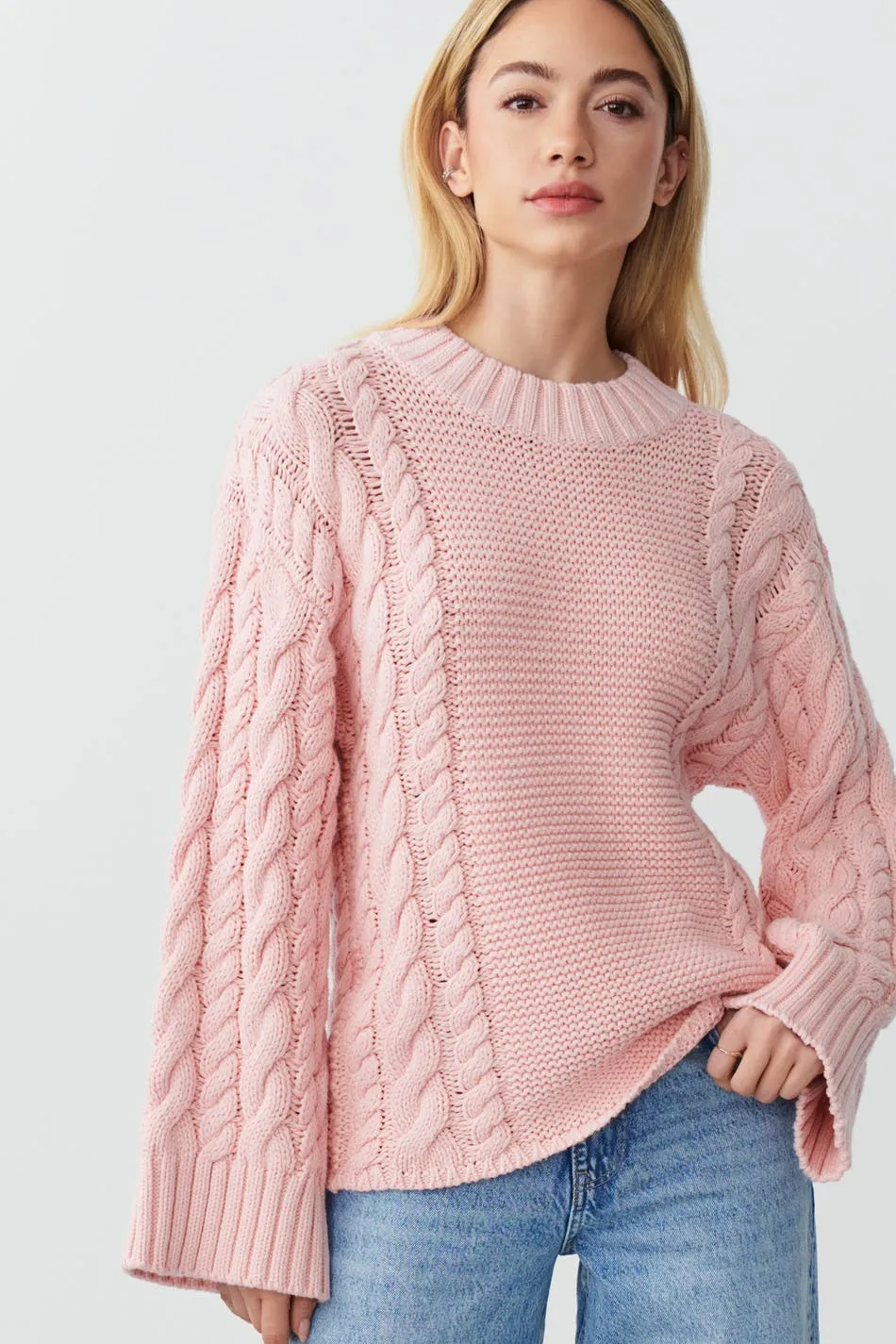 Chunky cable knit sweater