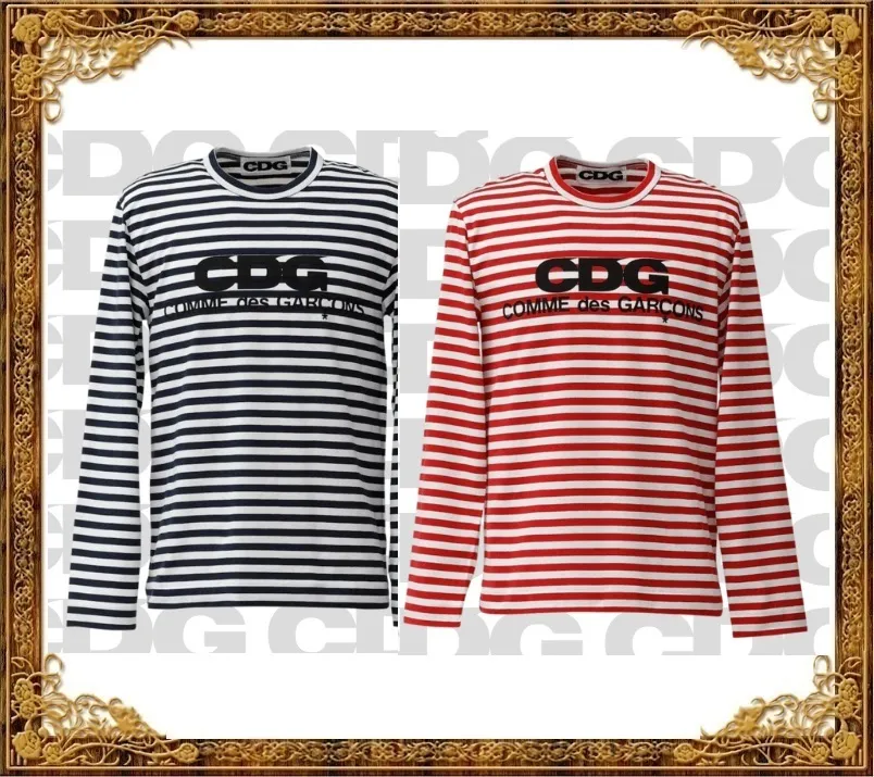 COMME des GARCONS  |Stripes Unisex Long Sleeves Cotton Long Sleeve T-shirt