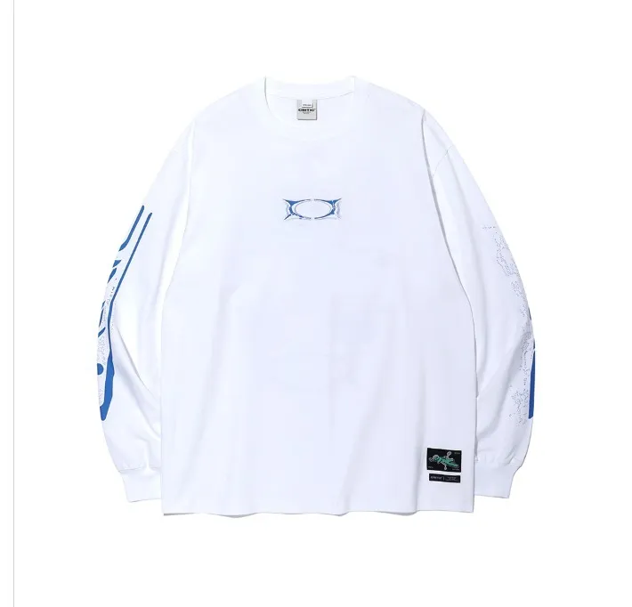 CRITIC  |U-Neck Long Sleeves Cotton Long Sleeve T-shirt Logo