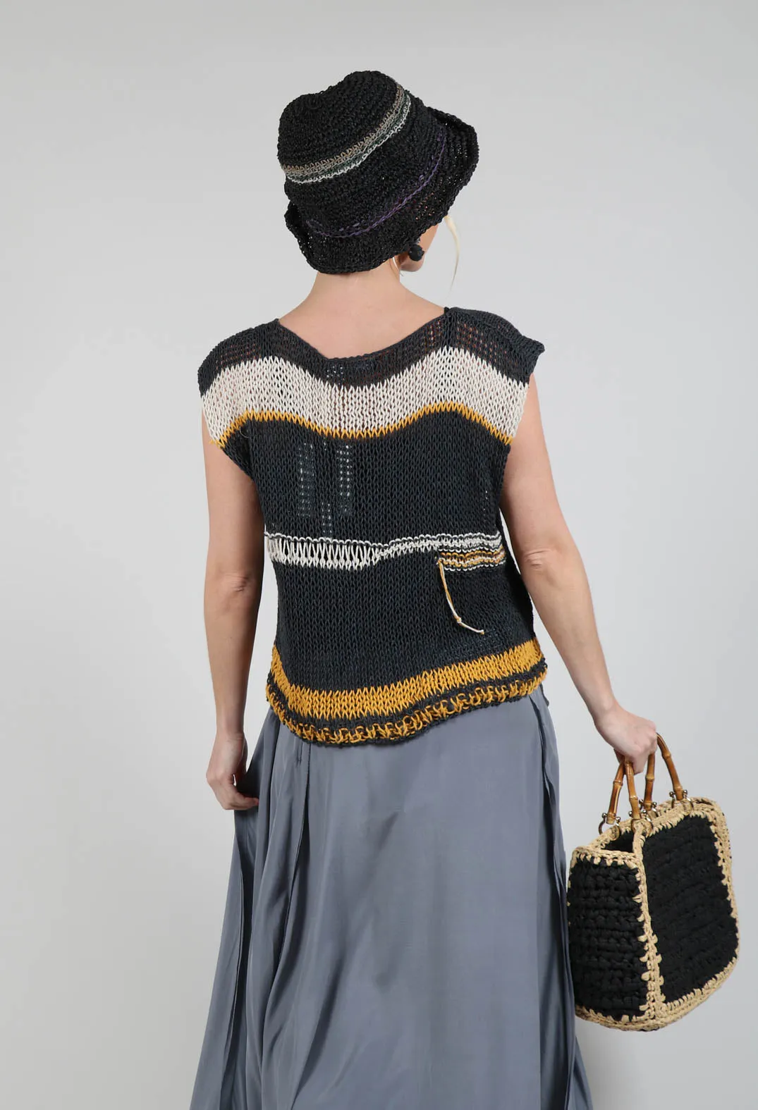 Crocheted Vest in Original Black