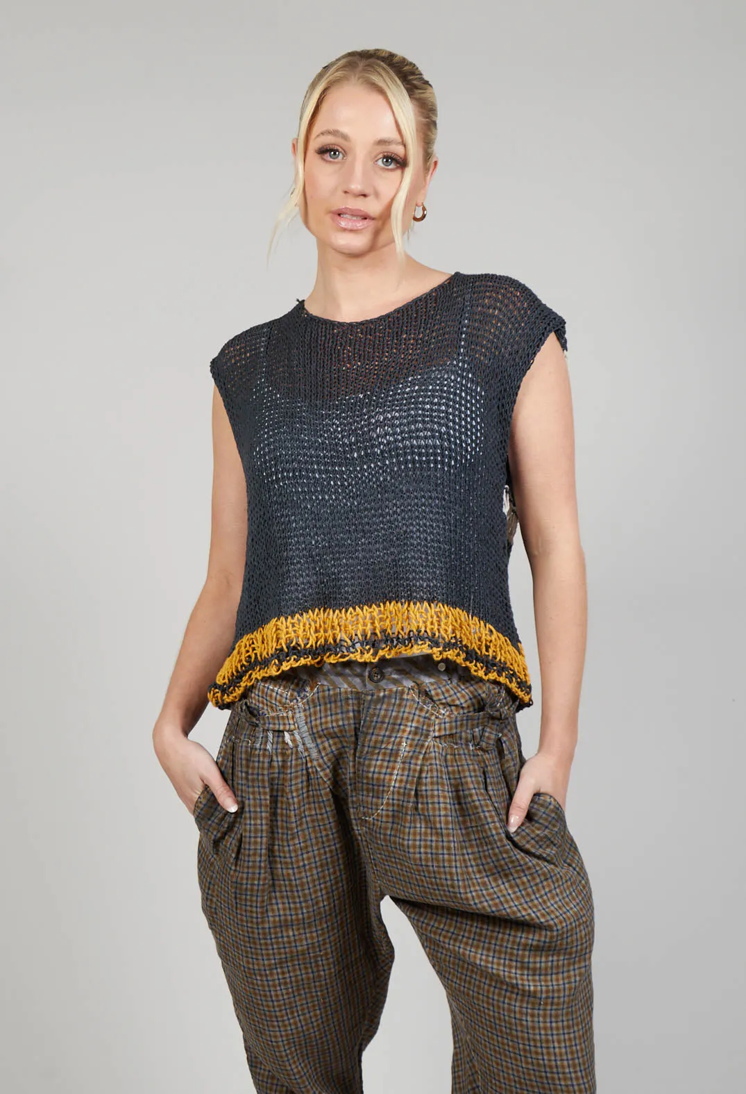 Crocheted Vest in Original Black