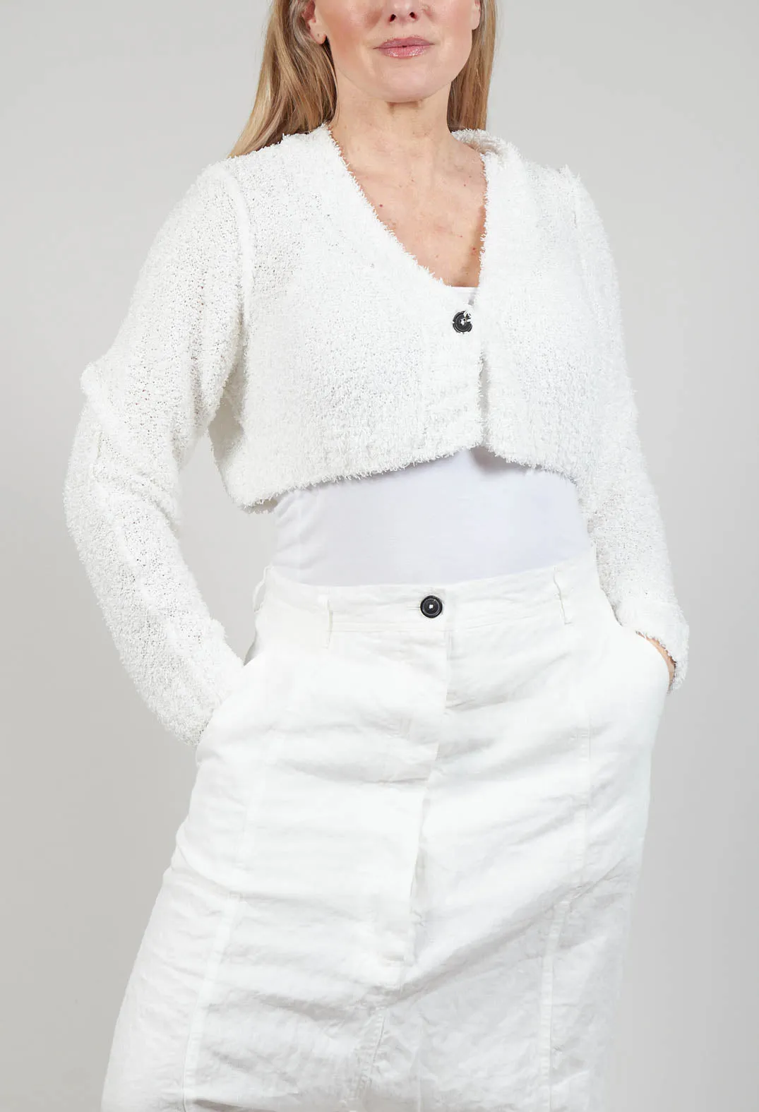 Cropped Cardigan in Callas