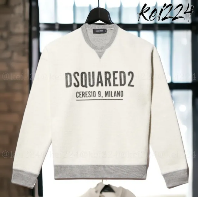 D SQUARED2  |Crew Neck Pullovers Long Sleeves Cotton Logo Luxury