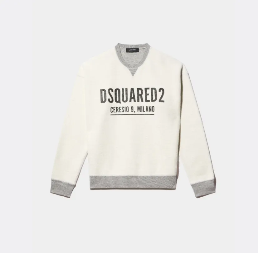 D SQUARED2  |Crew Neck Pullovers Long Sleeves Cotton Logo Luxury