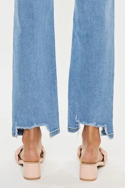 Daphne High Waist Raw Hem Straight Jeans