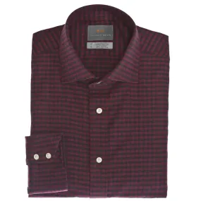 Dark Pink Plaid Button Down Sport Shirt