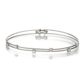 Double Wire White Gold Diamond Bracelet