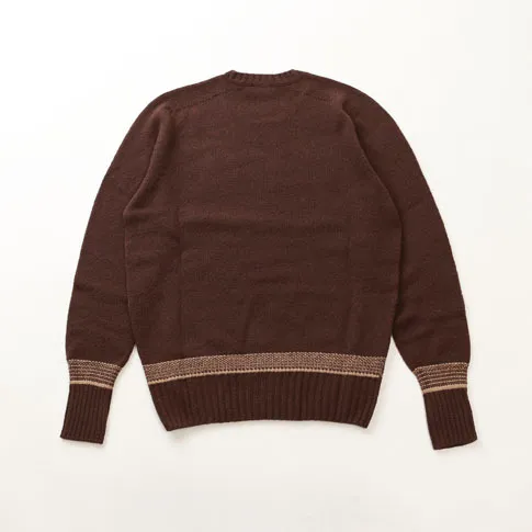 Drumohr  |Crew Neck Pullovers Wool Long Sleeves Plain Handmade