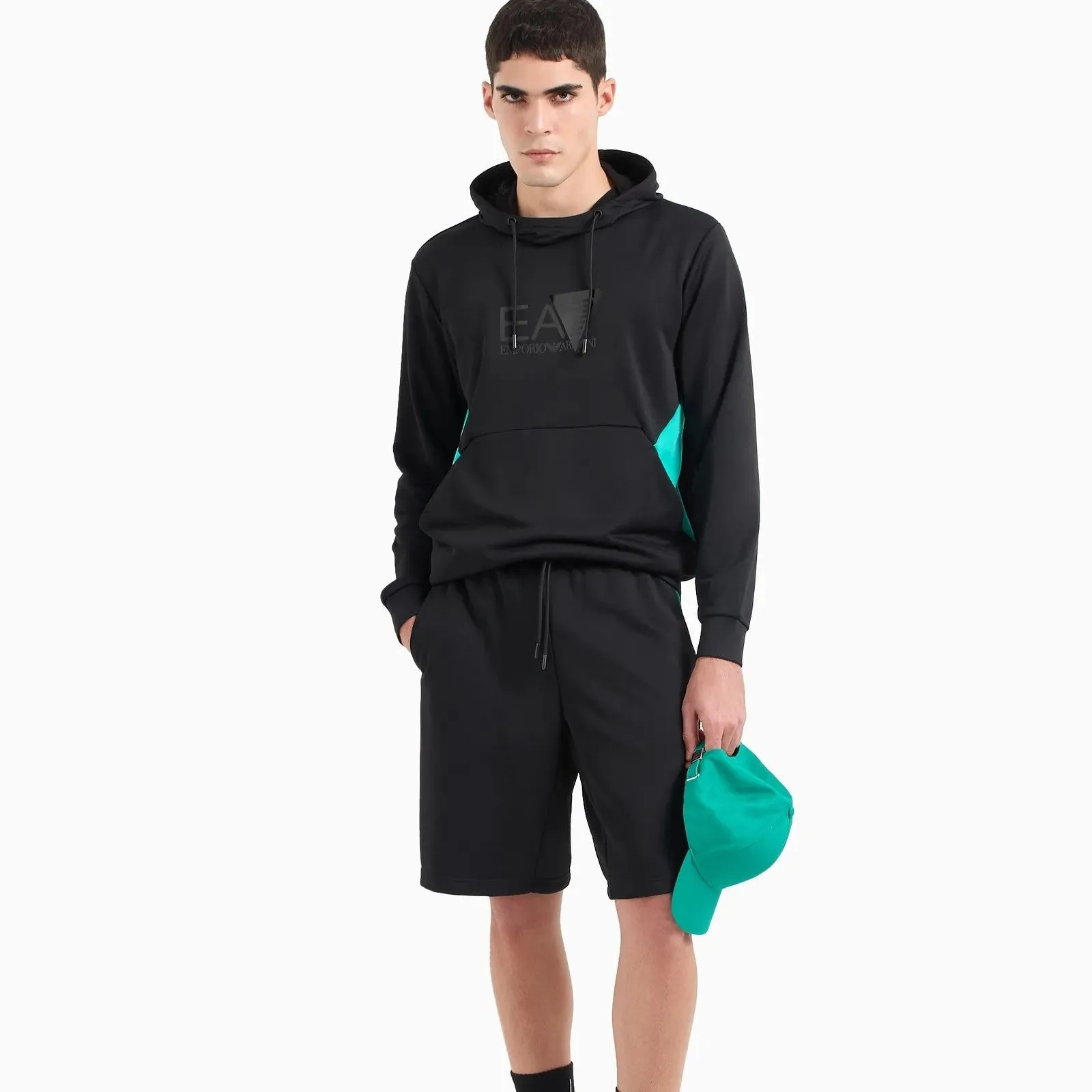 EA7 Technical-Fabric Hooded Sweatshirt