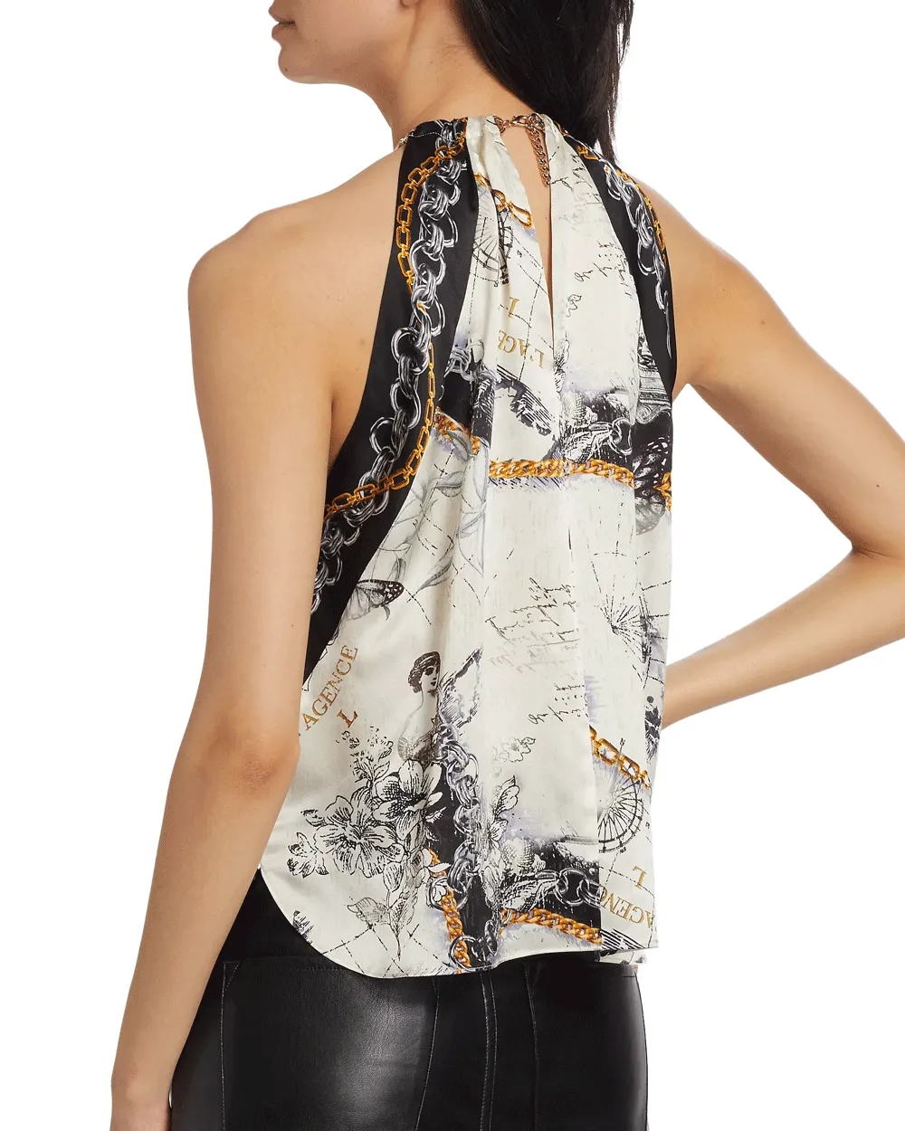 Ecru Chain Print Tillie Scarf Top