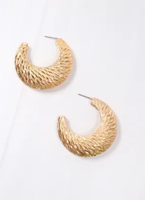 Eddie Textured Hoop Earring GOLD