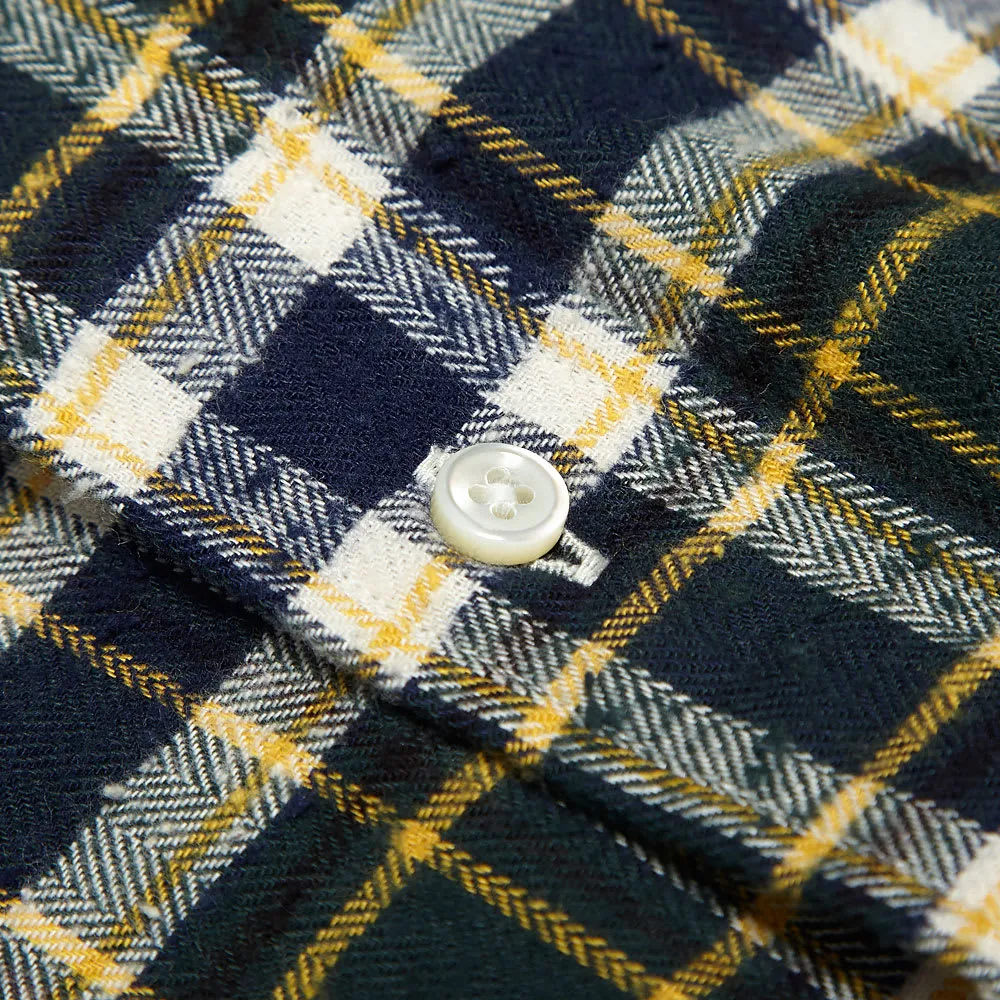 Edifice Nep Tartan Check Button Down ShirtGreen