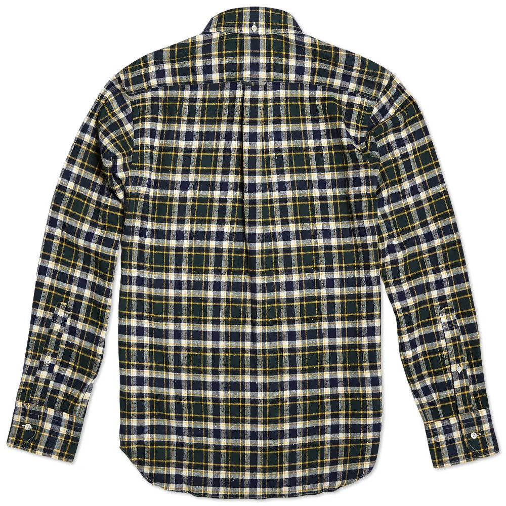 Edifice Nep Tartan Check Button Down ShirtGreen