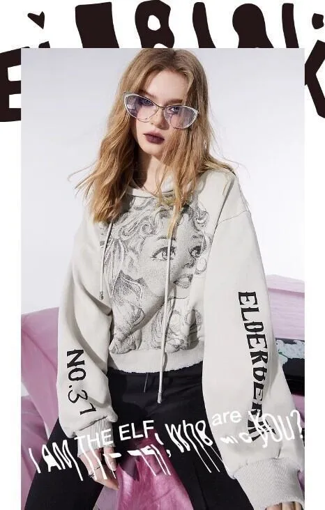 ELF SACK  |Unisex Sweat Street Style Long Sleeves Other Animal Patterns