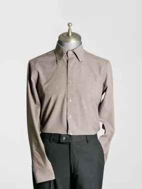 Elio Formal Shirt - Coffee Button-Down Collar