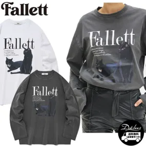 Fallett  |Crew Neck Long Sleeves Cotton Long Sleeve T-shirt Logo