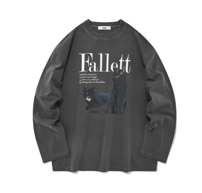 Fallett  |Crew Neck Long Sleeves Cotton Long Sleeve T-shirt Logo