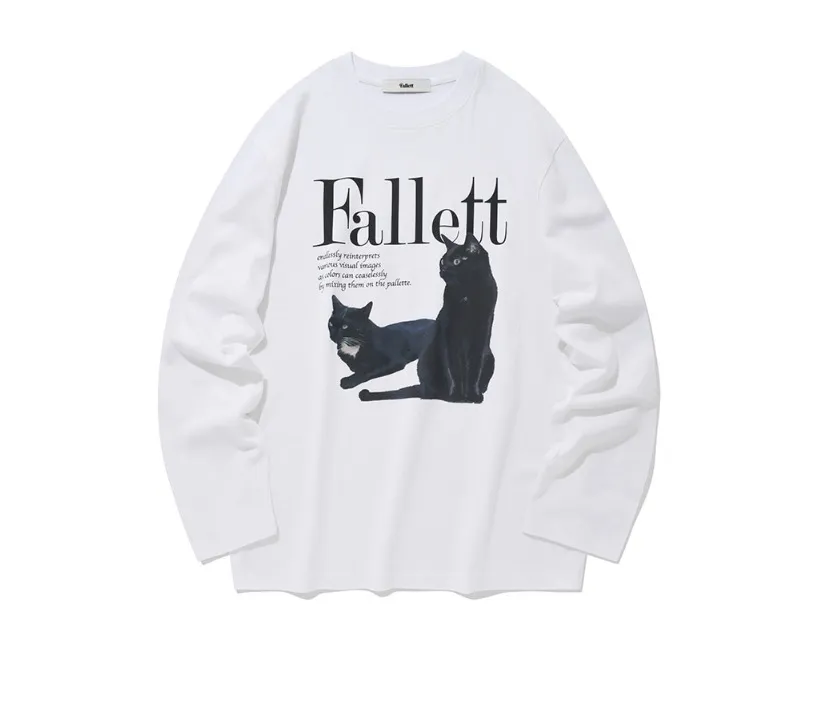 Fallett  |Crew Neck Long Sleeves Cotton Long Sleeve T-shirt Logo