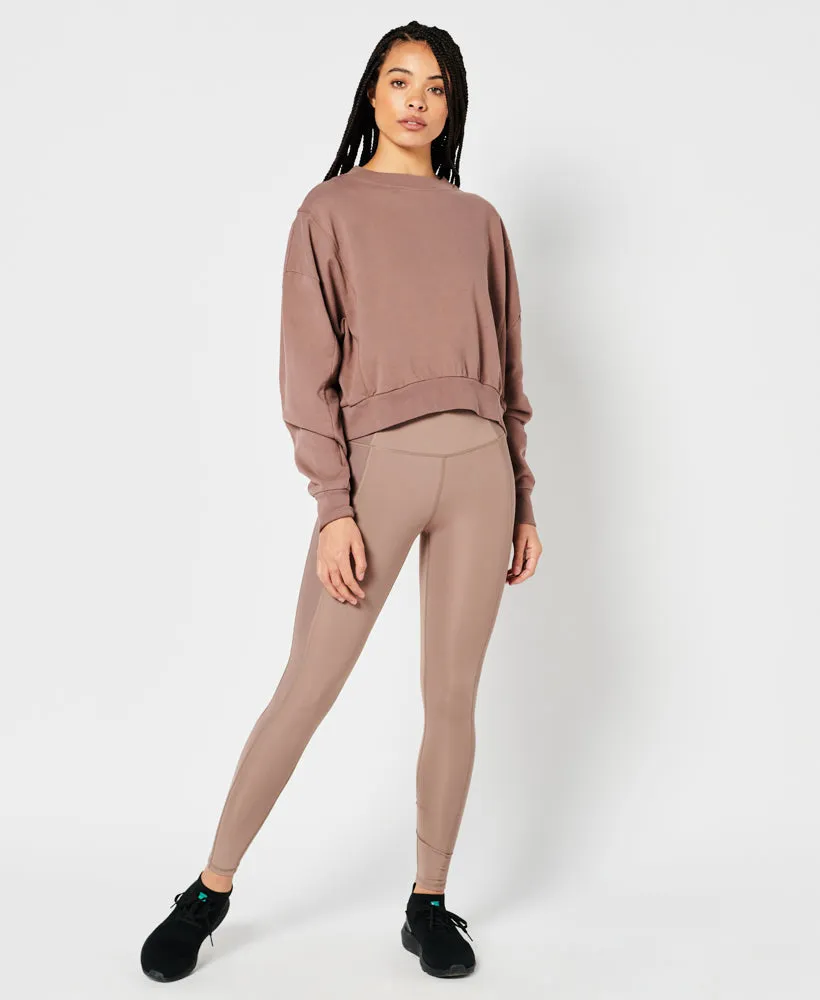 Flex Batwing Crew | Dark Taupe