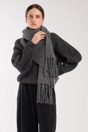 Fringe Scarf - Dark Grey