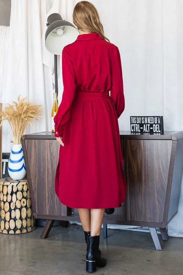 From the Top Button Down Dress - Red