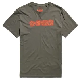 G Star Raw Mens Distressed Logo T shirt GS Grey