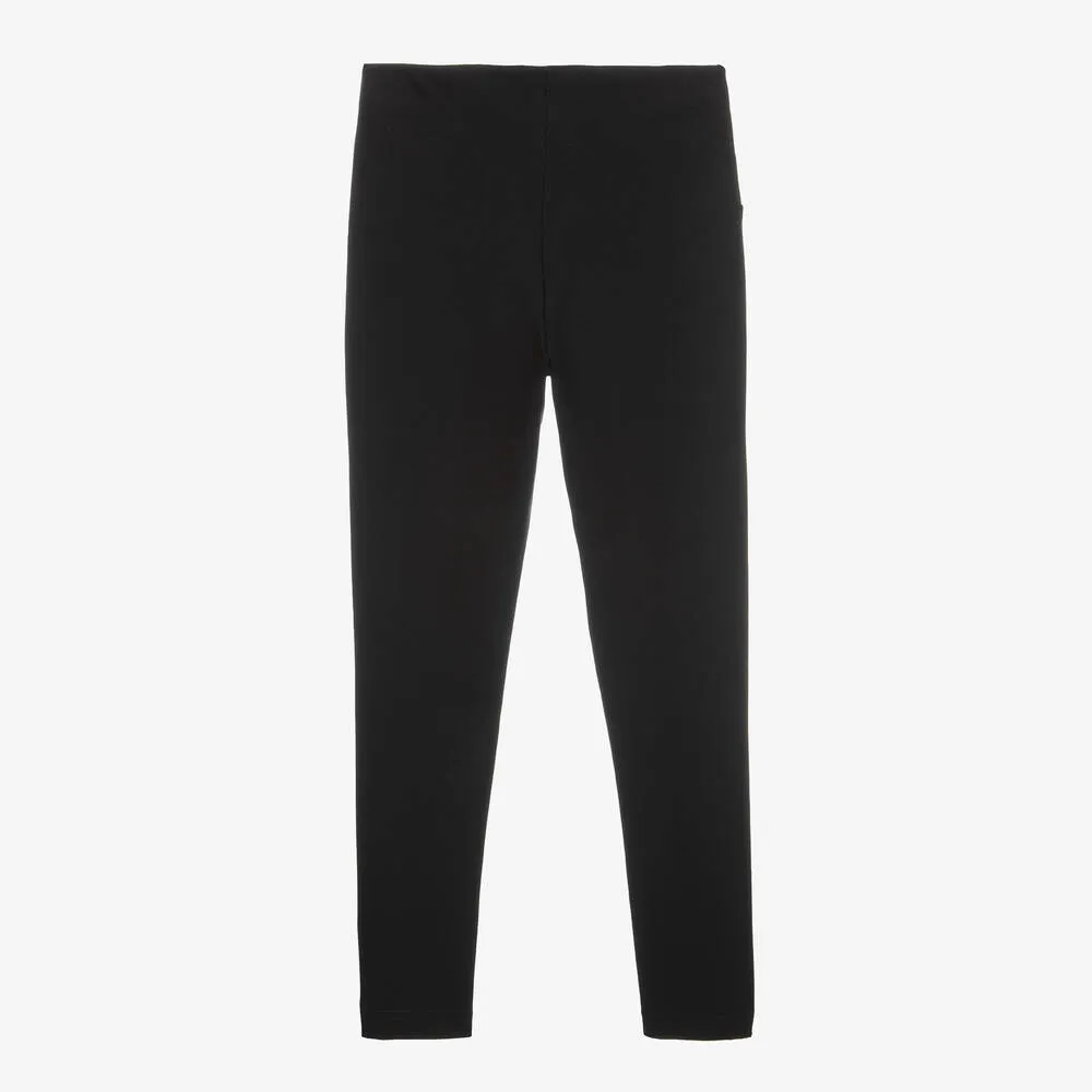 Girls Black Jersey Leggings