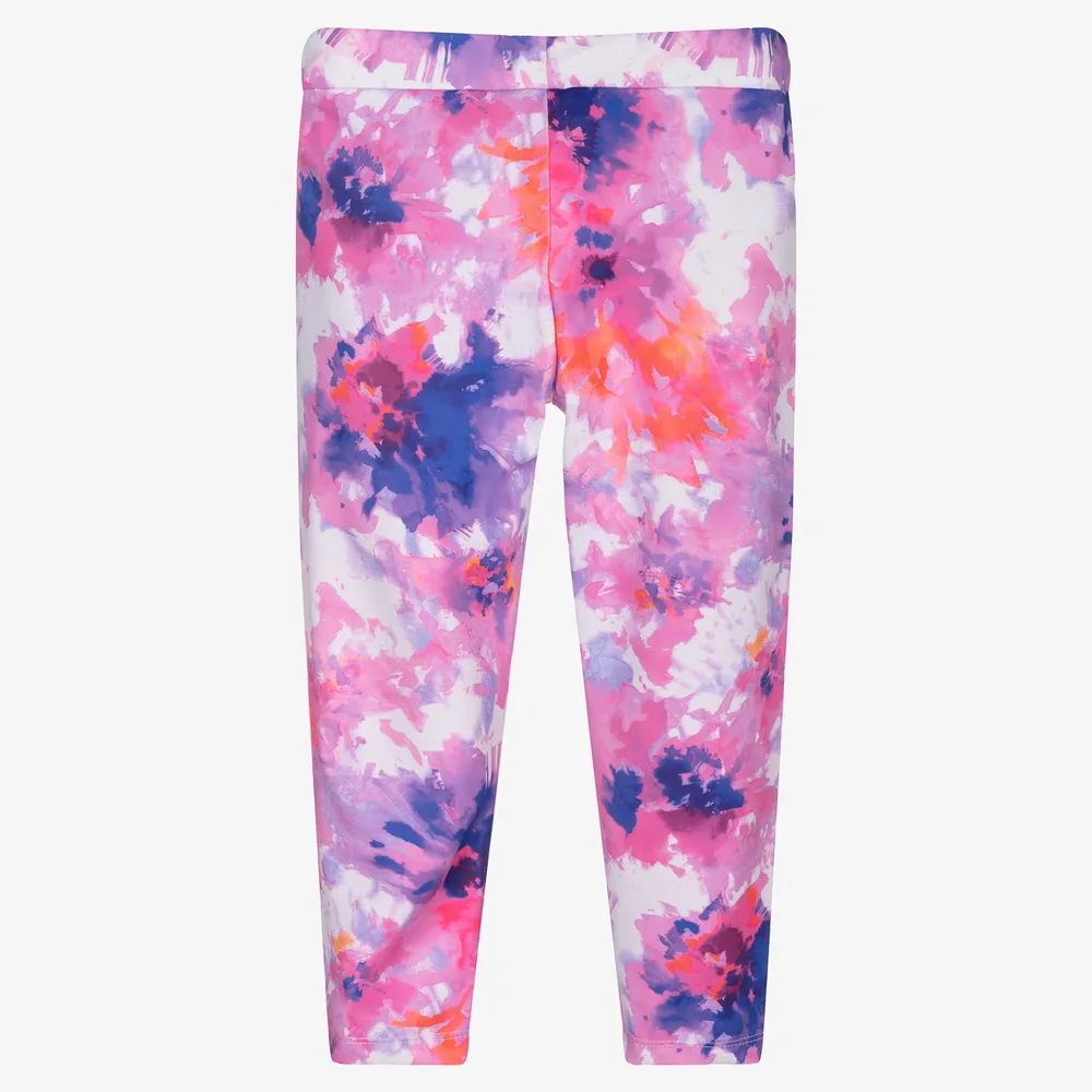 Girls Pink Tie Dye Leggings