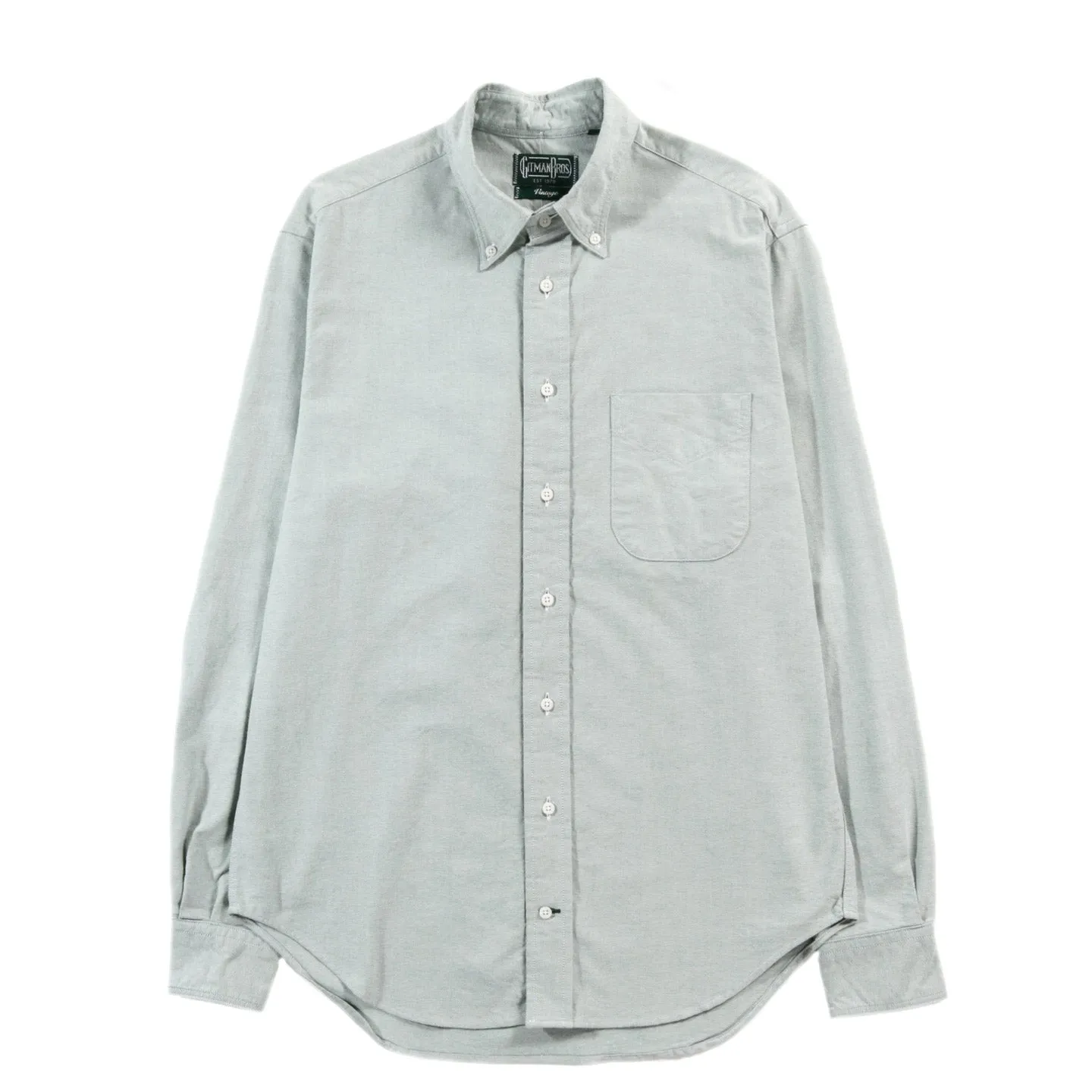 GITMAN VINTAGE BUTTON DOWN GREEN BRUSHED OXFORD