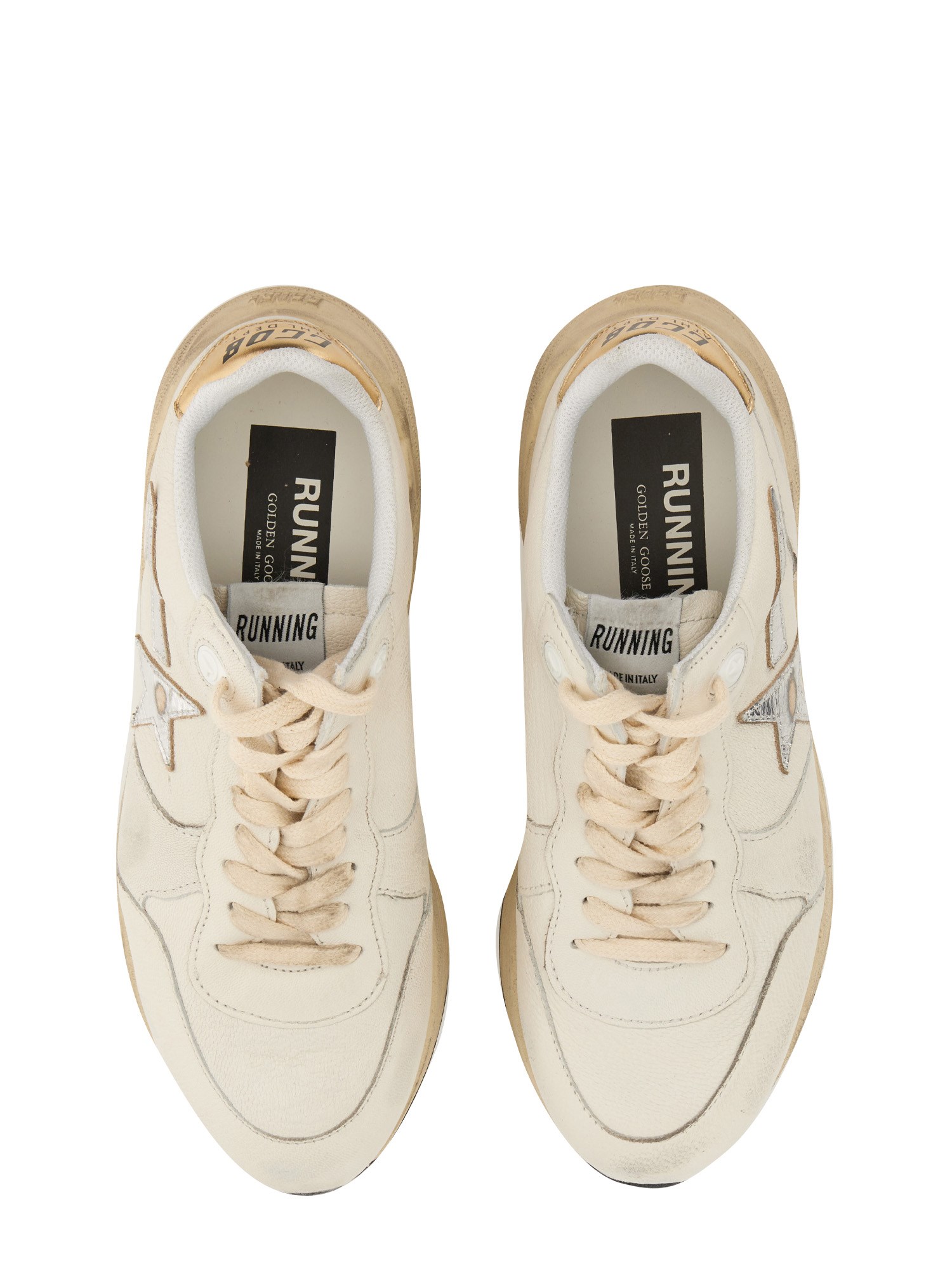 GOLDEN GOOSE    RUNNING SUN LTD NYLON AND SUEDE SNEAKER WITH GLITTER STAR