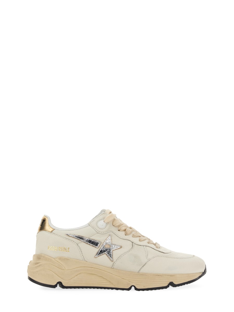 GOLDEN GOOSE    RUNNING SUN LTD NYLON AND SUEDE SNEAKER WITH GLITTER STAR