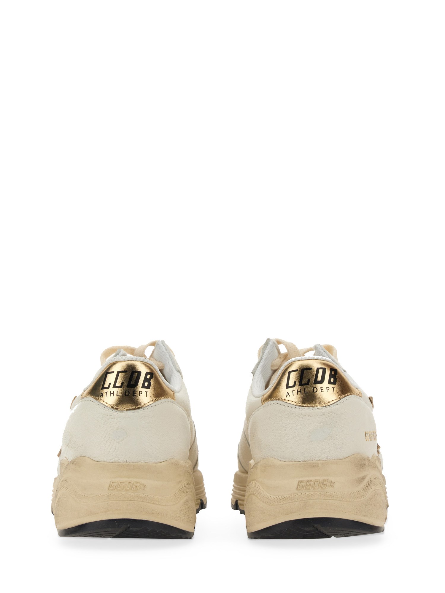 GOLDEN GOOSE    RUNNING SUN LTD NYLON AND SUEDE SNEAKER WITH GLITTER STAR