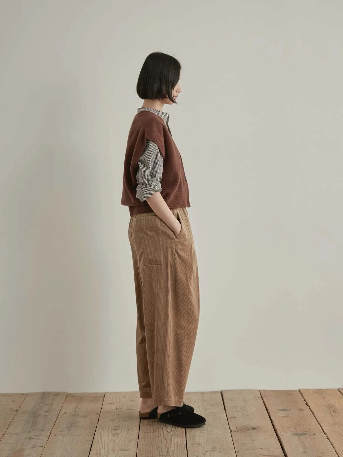 HAKAMA Corduroy Pants - natural