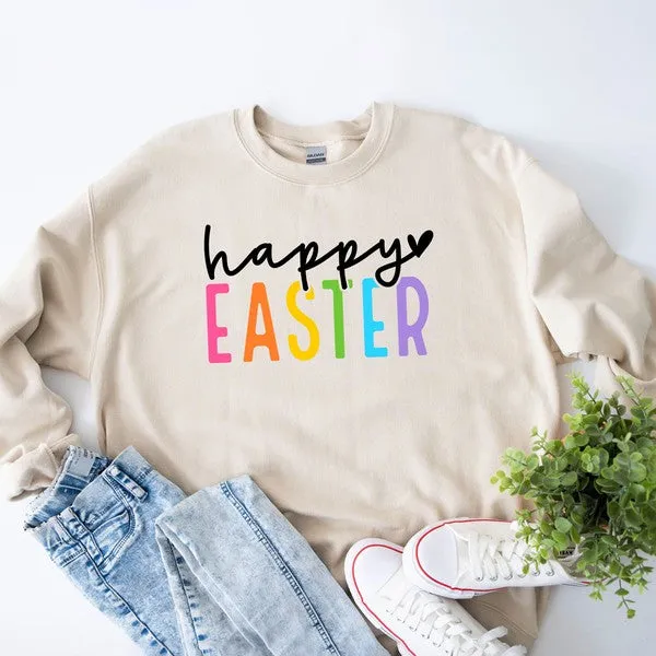 Happy Easter Colorful Graphic Sweatshirt