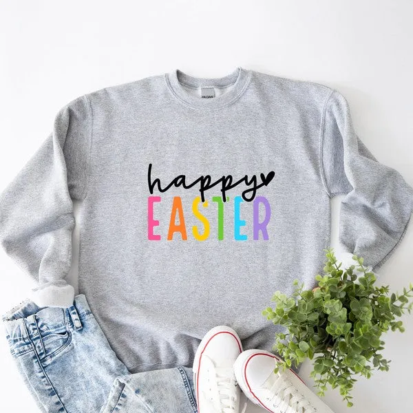 Happy Easter Colorful Graphic Sweatshirt