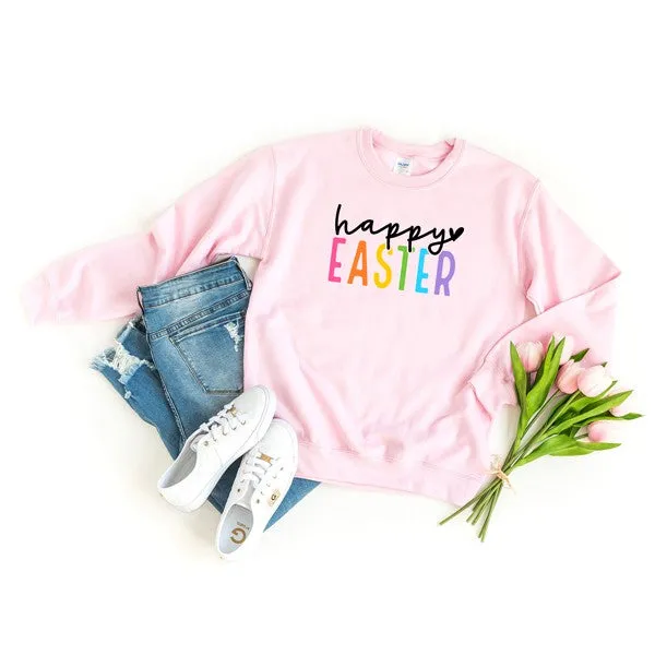 Happy Easter Colorful Graphic Sweatshirt