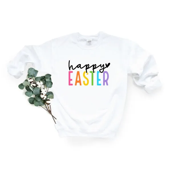 Happy Easter Colorful Graphic Sweatshirt