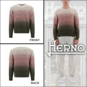 HERNO  |Crew Neck Pullovers Stripes Unisex Nylon Long Sleeves